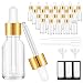 PrettyCare Glass Eye Dropper Bottles 24 Pack 05oz 15ml Clear Empty Thick Bottles Bulk with Leakproof Golden Caps With Labels Funnels for Storage Travel Essential Oils Cuticle Tinctures - Image 2