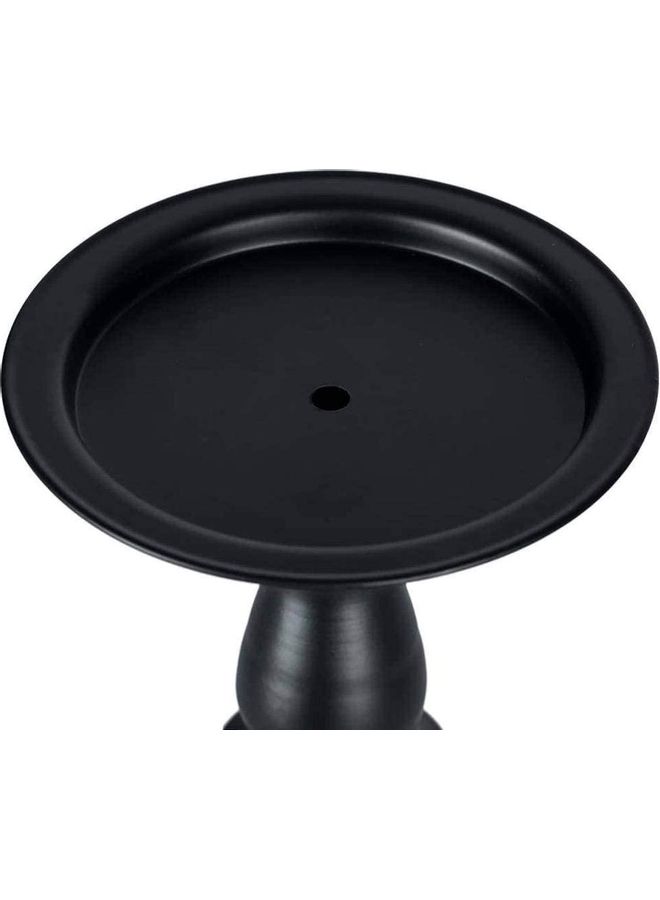 2-Piece Iron Pillar Candle Holders Black 16x11cm - Image 4
