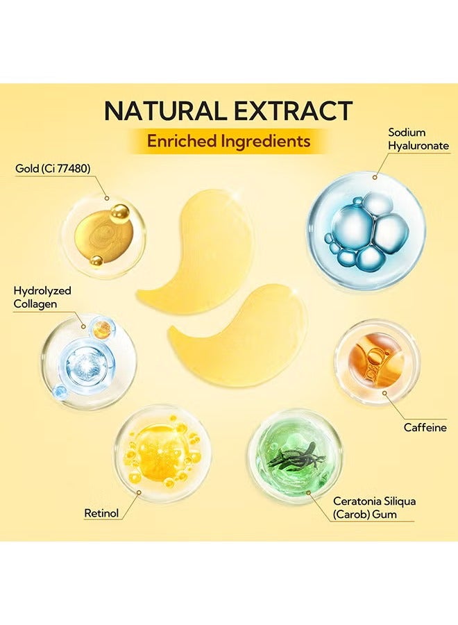 LANBENA Retinol Hydra-Gel Eye Patches, Gold Under Eye Mask Retinol And Collagen, Under Eye Mask For Face Care, Eye Masks For Dark Circles And Puffiness, Under Eye Masks For Beauty And Personal Care 30 Pairs - Image 4