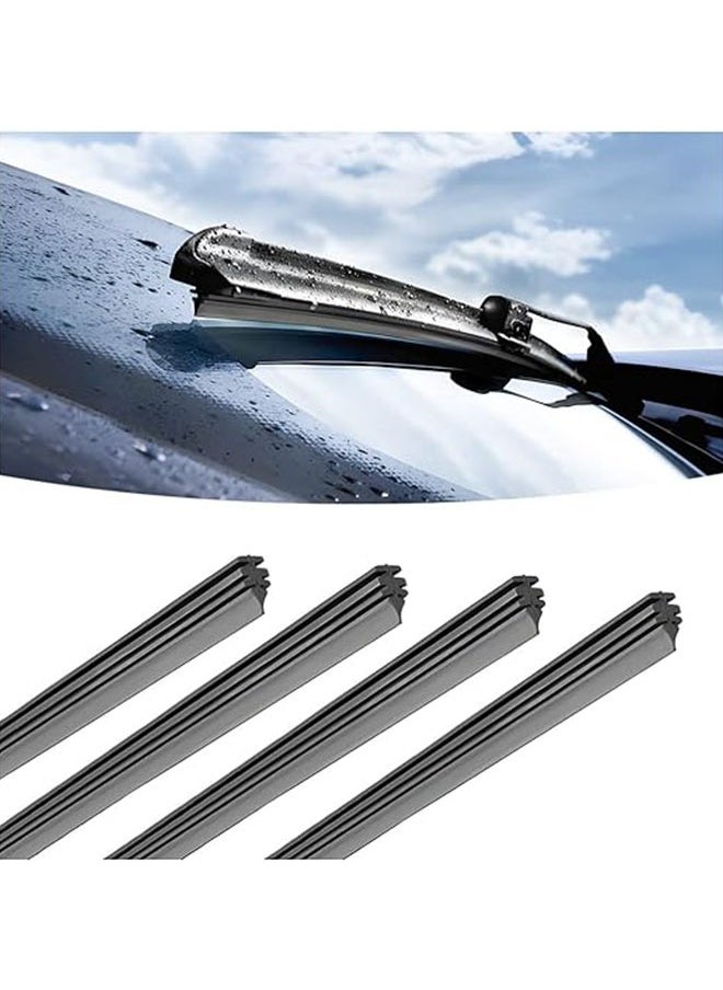 Bukela 4 Pieces Car Wiper Blade Replacement Strip, 32" Rubber Frameless Windshield Wiper Strip, DIY Adjustable Boneless Windscreen Blade Refills, Auto Accessories for Most Vehicle Buses Trucks  - Image 1
