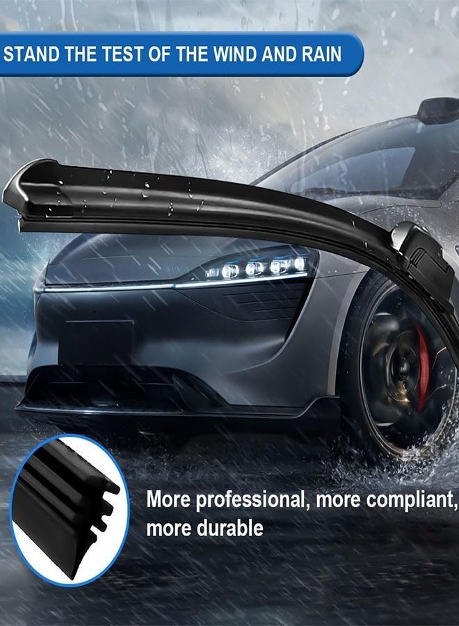 Bukela 4PCS Car Wiper Blade Windshield Wiper Blade Refills Natural Rubber Wiper Strips 32 Inch (800mm) – Cut to Size, Noise-Free, Streak-Free Car Wiper Replacement for Cars, SUVs, Vans & Trucks - Image 3