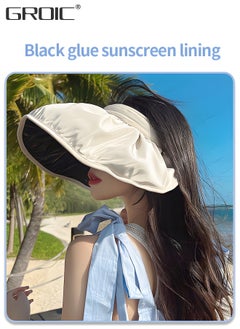 GROIC Sun Visor Hat for Women with Wide Brim UV Protection Golf Cap Tennis Running Sunshade Hat, Outdoor Sports Accessories  - Image 2