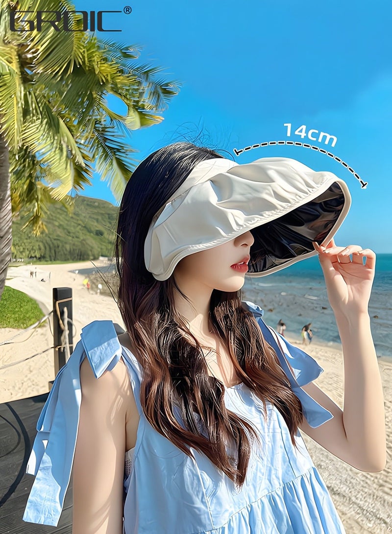 GROIC Sun Visor Hat for Women with Wide Brim UV Protection Golf Cap Tennis Running Sunshade Hat, Outdoor Sports Accessories - Image 4