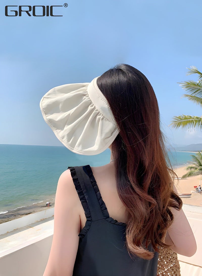 GROIC Sun Visor Hat for Women with Wide Brim UV Protection Golf Cap Tennis Running Sunshade Hat, Outdoor Sports Accessories - Image 3