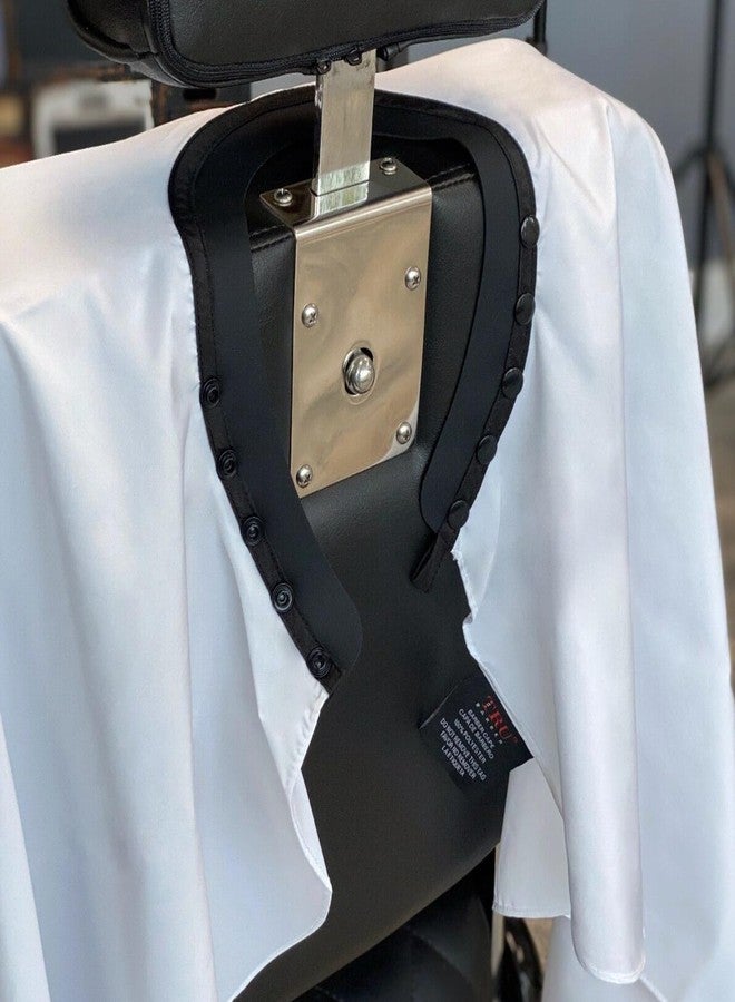 TRU BARBER Silicone neck cape, 100% Polyester, light weight cape and Waterproof, Professional Salon Cape with Snap Closure Hair Salon Cutting Cape, Barber Cape, Barbershop cape, 50" x 58ââ‚¬Â (White) - Image 3