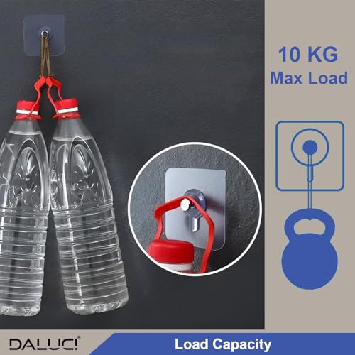 DALUCI Photo Frame Hook for Wall Without Drilling – 20 Pcs Self Adhesive Heavy Duty Hooks, Nail Free Transparent & Stainless Steel Hanging Hooks for Frames, Clocks, Kitchen & Bathroom (Pack of 20) - Image 5