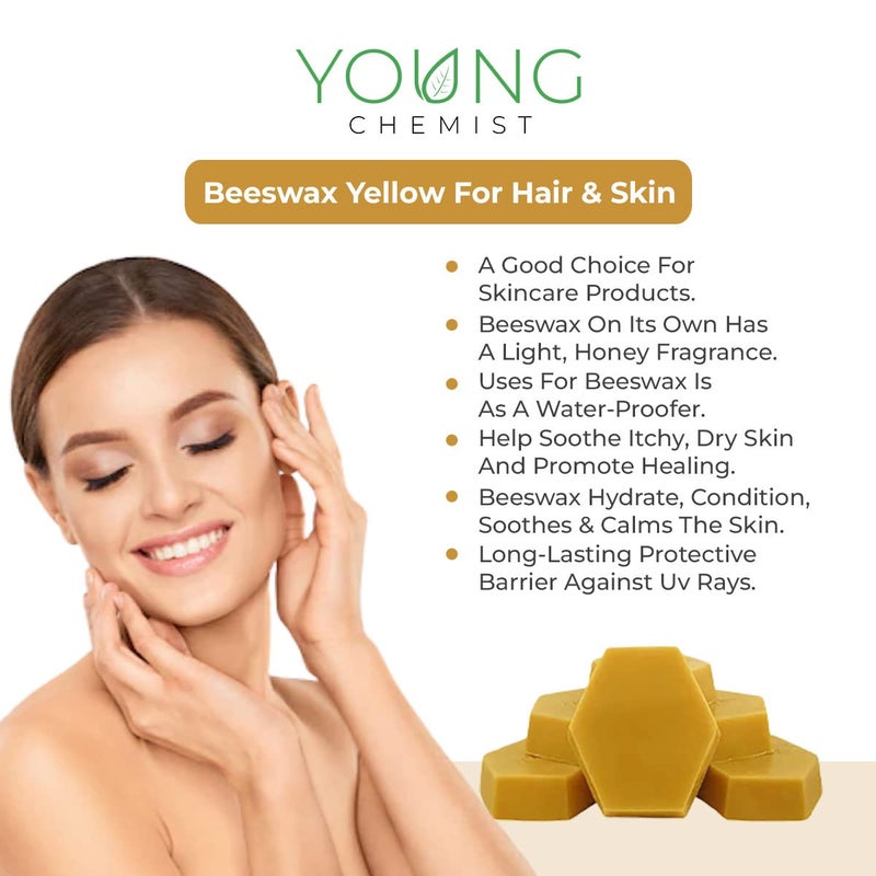 YOUNG CHEMIST Natural Unrefined Raw Yellow Beeswax for Candle Making, Home and Kitchen Project Use and, Body Care 100 GM - Image 3