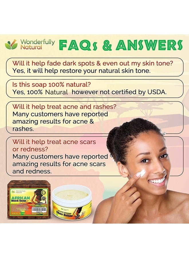 wonderfully natural Organic African Black Soap - For Acne & Dark Spots | Natural Vegan and Cruelty Free – Satisfaction Guarantee 1lb bar | 90 day Supply  - Image 4