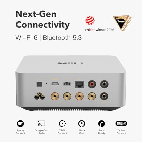 WiiM Amp Ultra with Voice Remote 2 100W Streaming Amplifier with Premium ESS ES9039Q2M DAC Dual TI TPA3255 Amps Builtin RoomFit EQ Touchscreen HDMI ARC Optical RCA Inputs Silver - Image 3