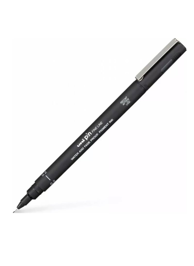 Uniball 1-Piece Unipin Fineliner Pen 0.2mm Tip Black Ink  - Image 1