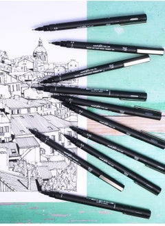 Uniball قلم حبر فاينلاينر Unipin Fineliner مكون من قطعة واحدة برأس 0.2 مم وحبر أسود  - Image 3