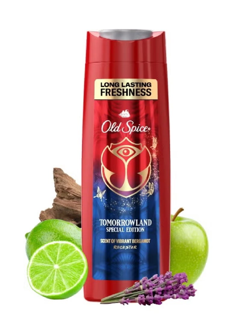 Old Spice Tomorrowland Special Edition Shower Gel, Scent of Vibrant Bergamot Rockstar, 400ml