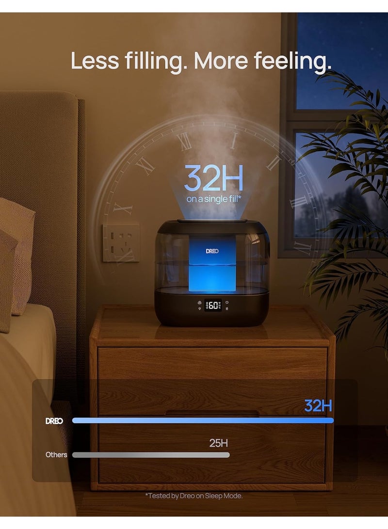 DREO Smart Humidifier for Bedroom Baby, 4L Cool Mist Humidifiers for Home, 28dB Quiet Humidifier, LED Display, Humidity Sensor, Oil Diffuser, 36H Runtime, Nightlight, Top Fill, Touch/APP/Voice Control | Top Fill, Quiet Sleep 28 dB, 36H Runtime for large room, Touch/APP/Voice Control, Nightlight, ideal for Baby, Plants, Nursery - Image 3