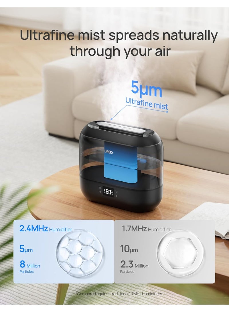 DREO Smart Humidifier for Bedroom Baby, 4L Cool Mist Humidifiers for Home, 28dB Quiet Humidifier, LED Display, Humidity Sensor, Oil Diffuser, 36H Runtime, Nightlight, Top Fill, Touch/APP/Voice Control | Top Fill, Quiet Sleep 28 dB, 36H Runtime for large room, Touch/APP/Voice Control, Nightlight, ideal for Baby, Plants, Nursery - Image 4