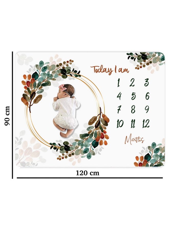 Novo Baby Milestone Blanket & Props For Baby'S |1 To 12 Months Prop |Ac Room Blanket For Summer | Infants Winter Blanket | Baby Bedding -90X120 (Gingham, White, Cotton Fabric & Fleece)  - Image 2