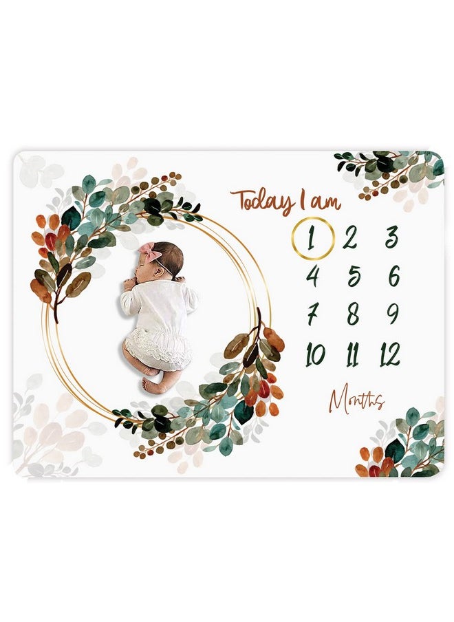 Novo Baby Milestone Blanket & Props For Baby'S |1 To 12 Months Prop |Ac Room Blanket For Summer | Infants Winter Blanket | Baby Bedding -90X120 (Gingham, White, Cotton Fabric & Fleece)  - Image 1