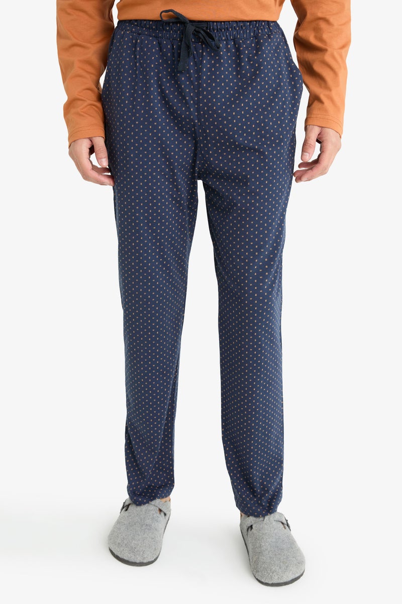 DeFacto Blue Man 2 piece Regular Fit Printed Set Casual - Image 5