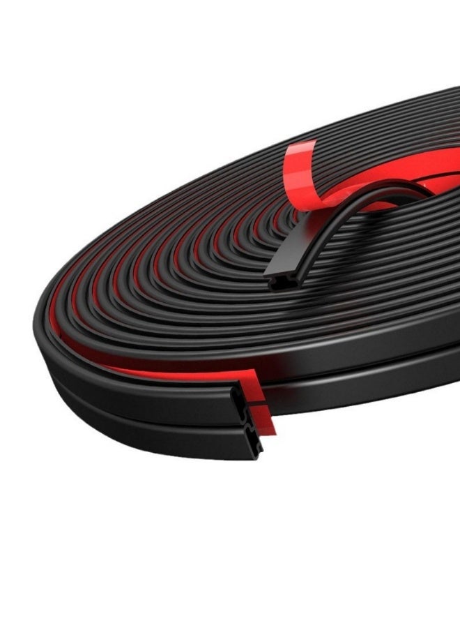 Door sealing strip, 19.7-foot self-adhesive rubber door sound insulation sealing strip, suitable for sound insulation D-shaped sealing strip for windows and doors, door frame gap blocker - Image 2