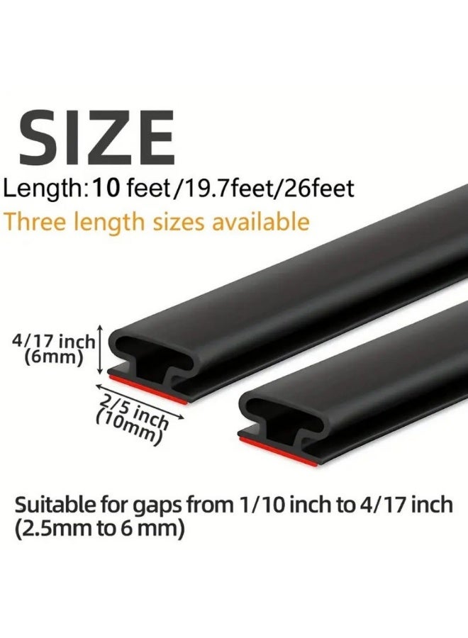 Door sealing strip, 19.7-foot self-adhesive rubber door sound insulation sealing strip, suitable for sound insulation D-shaped sealing strip for windows and doors, door frame gap blocker - Image 5