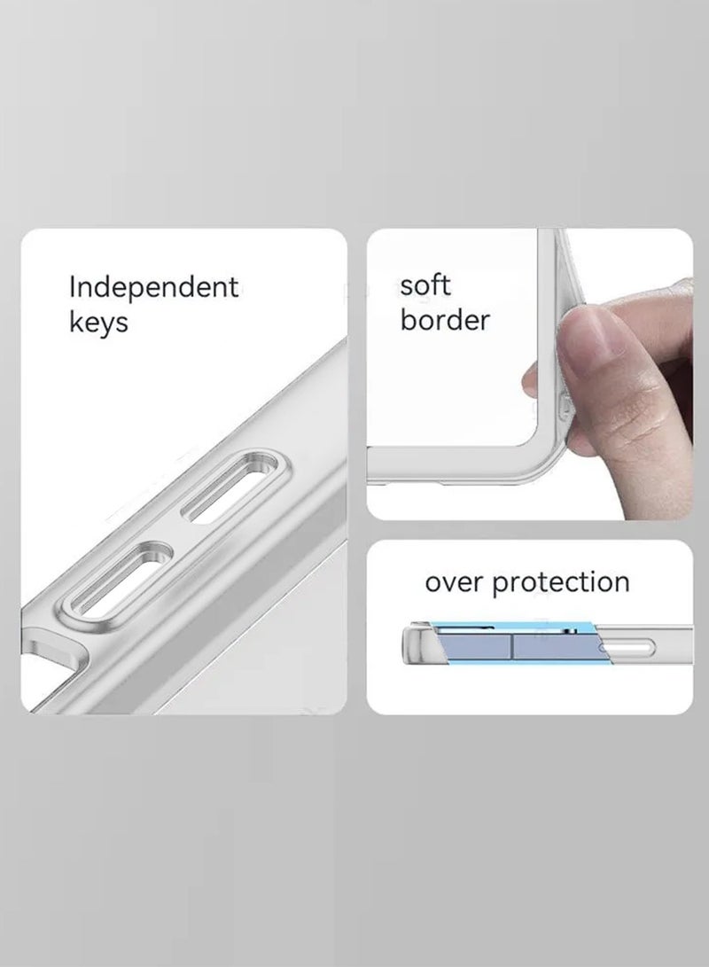 دبليو تيك Samsung Galaxy F54 / Galaxy M54 5G 2023 غطاء خلفي ناعم وشفاف من مادة TPU سيليكون رفيع للغاية للهاتف مطلي بالكهرباء - أبيض - Image 5