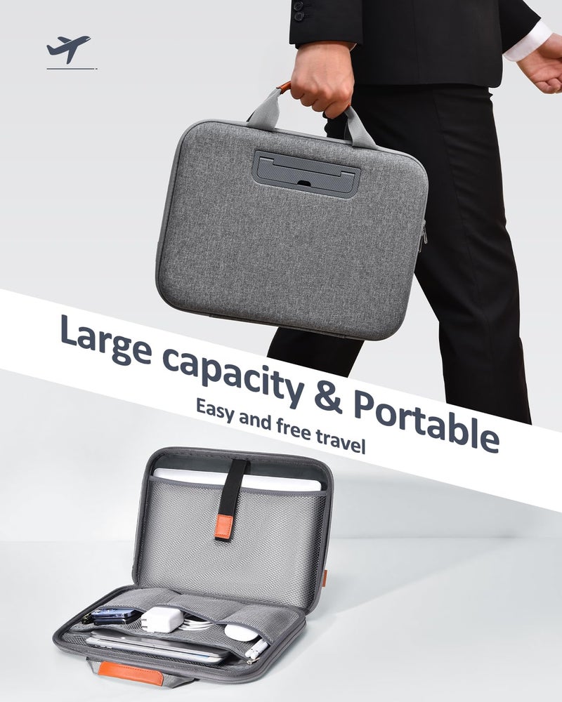 Nauttxon Hard Laptop Case 14 Inch for HP Dell Lenovo ASUS Acer - 2 in 1 Laptop Sleeve & Lap Desk with Stopper and Book Clip - Shockproof Waterproof 15.3 MacBook Air M4 M3 Case - Gray - Image 4