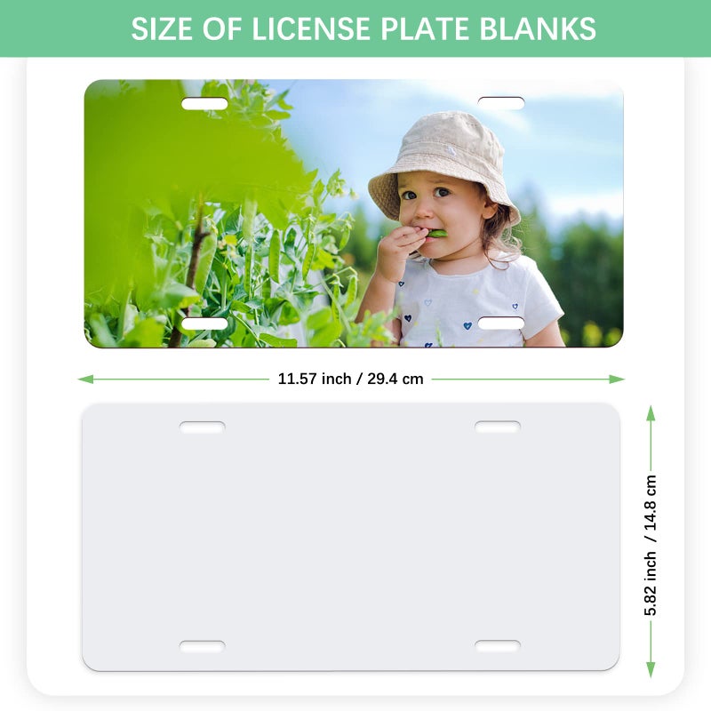 nomiou 4PCS Blank Metal Automotive License Plate Plates Tag for Custom Design Work (White) - Image 2
