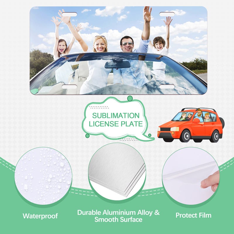 nomiou 4PCS Blank Metal Automotive License Plate Plates Tag for Custom Design Work (White) - Image 3