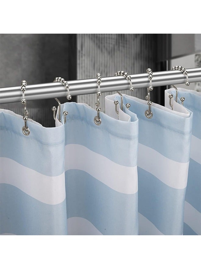 Shower Curtain Hooks, 6 Pieces Shower Curtain Rings, Stainless Steel Brushed Nickel Shower Curtain Hook Rings Rust-Proof, Smooth Gliding Anti-Drop Double Layer Shower Hooks (Nickel)  - Image 5
