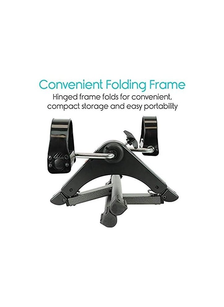 Mini Folding Exercise Bike with Foot Pedal Made of Alloy Steel and Display