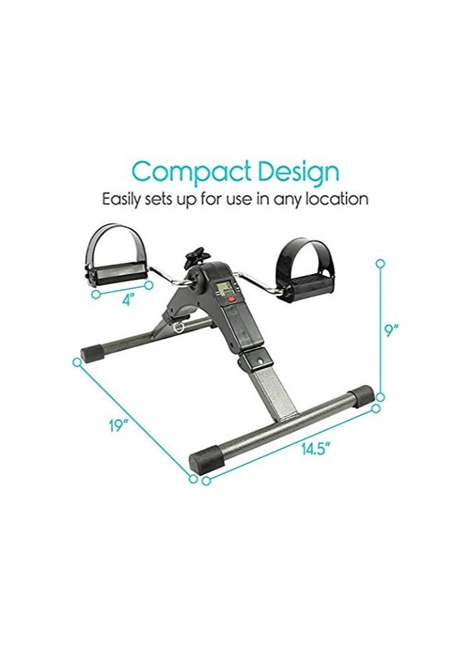 Mini Folding Exercise Bike with Foot Pedal Made of Alloy Steel and Display