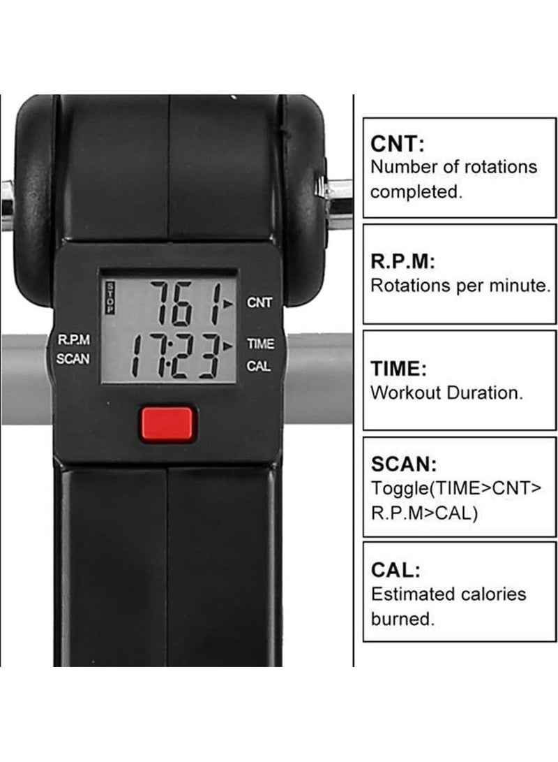 Mini Folding Exercise Bike with Foot Pedal Made of Alloy Steel and Display - Image 5