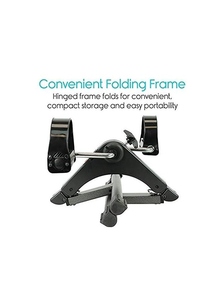 Mini Folding Exercise Bike with Foot Pedal Made of Alloy Steel and Display - Image 3