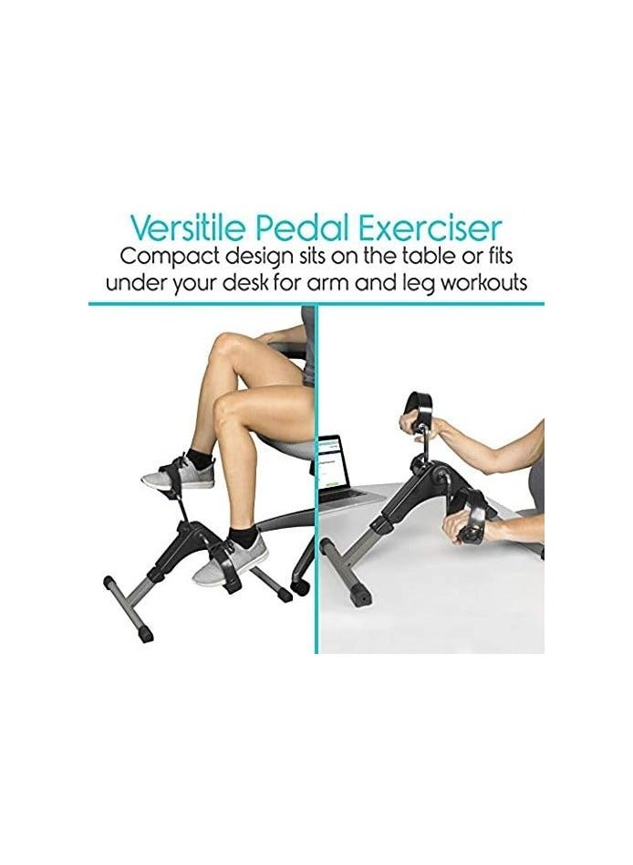 Mini Folding Exercise Bike with Foot Pedal Made of Alloy Steel and Display - Image 2