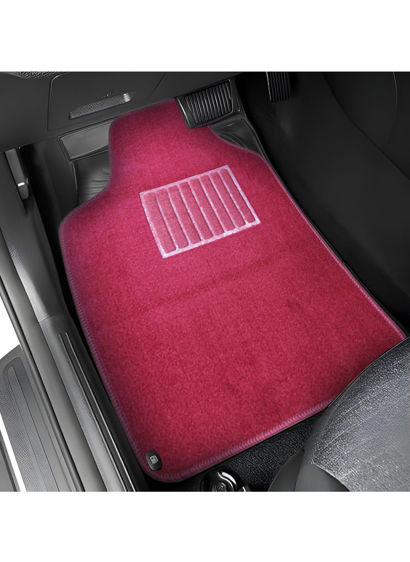 CAR MART - Universal Car Mats Set 5 Pieces Maroon Color - Image 1