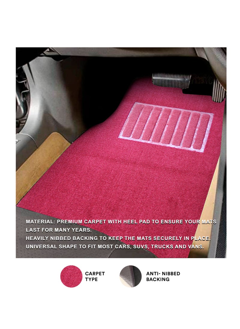 CAR MART - Universal Car Mats Set 5 Pieces Maroon Color - Image 1