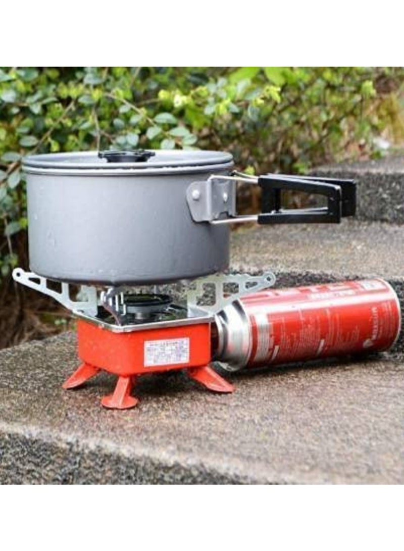 سناجل موقد تخييم محمول قابل للطي، موقد غاز البوتان خفيف الوزن بقوة 2800 وات بتصميم مقاوم للرياح وإشعال إلكتروني، موقد صغير للتخييم في الهواء الطلق مع حقيبة تخزين للمشي لمسافات طويلة والصيد والطهي - Image 5