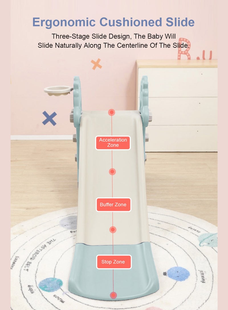 MaBaby Kids folding slide Indoor Household Small Kids Slide for Toddlers baby multifunctional climbing slide combination game home indoor and outdoor Toddler Slide Basketball Hoop - Image 4