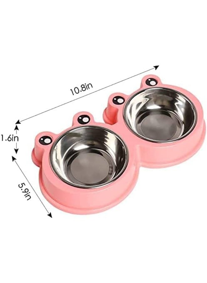 Premium Double Stainless Steel Pet Bowls with No-Slip Base – Cute Modeled Food & Water Feeder for Dogs, Cats, Rabbits & Small Pets - Image 2