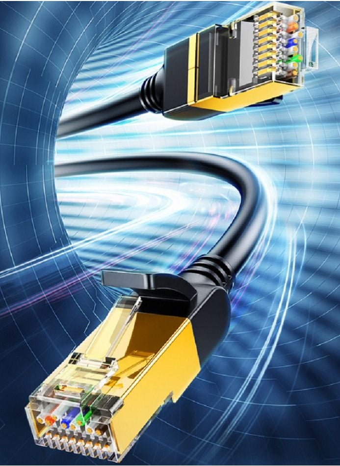 Ethernet Cable Cat7 High Speed Flat Gigabit RJ45 LAN Cable 10Gbps Shielded Internet Network Patch Cord Compatible for Gaming PS5/4/3 Xbox PC Laptop Modem Router PC-1M