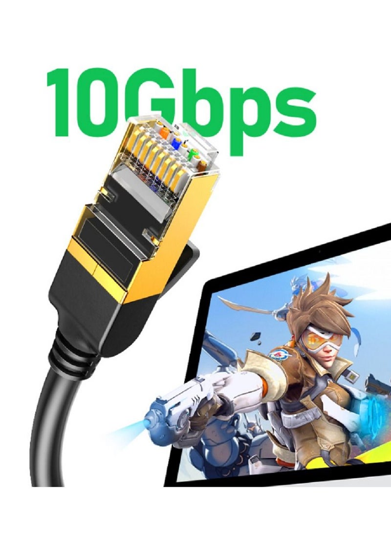 Ethernet Cable Cat7 High Speed Flat Gigabit RJ45 LAN Cable 10Gbps Shielded Internet Network Patch Cord Compatible for Gaming PS5/4/3 Xbox PC Laptop Modem Router PC-1M
