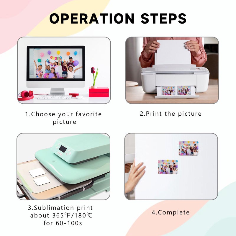 UJL 40Pcs Sublimation Picture Magnet Blanks Personalized Square Magnets for Refrigerator Custom Magnets Sublimation Blanks Products DIY Craft Gifts for Kitchen Office Decorative - Image 3