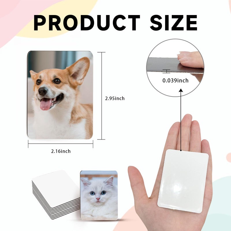 UJL 40Pcs Sublimation Picture Magnet Blanks Personalized Square Magnets for Refrigerator Custom Magnets Sublimation Blanks Products DIY Craft Gifts for Kitchen Office Decorative - Image 2