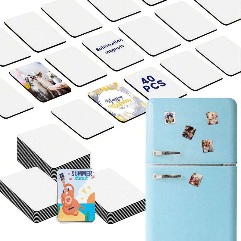 UJL 40Pcs Sublimation Picture Magnet Blanks Personalized Square Magnets for Refrigerator Custom Magnets Sublimation Blanks Products DIY Craft Gifts for Kitchen Office Decorative - Image 1