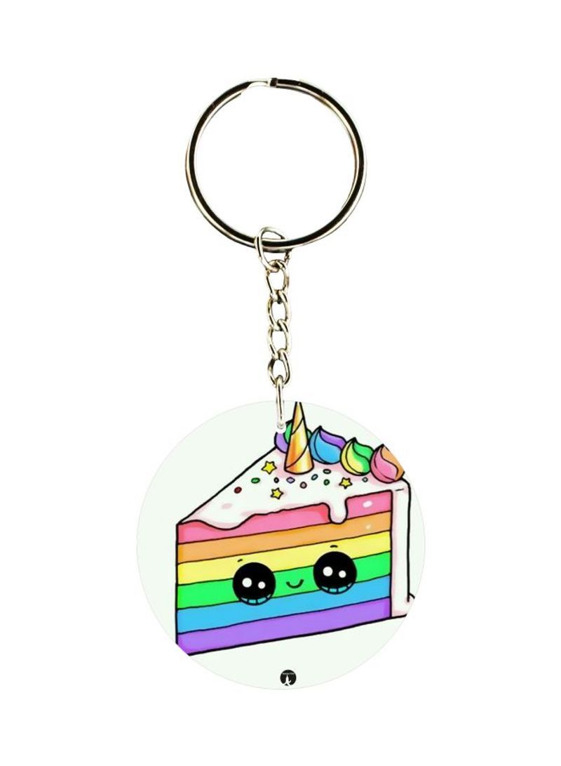 Birthday Cake Printed Keychain