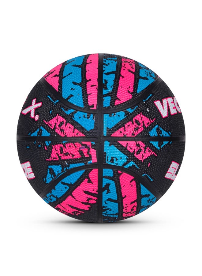 Vector X Slamfire 8 Panel Rubber Moulded Basketball – Size 7, Black, Match & Training Ball for Kids, Youth & Adults, Indoor/Outdoor - Image 3