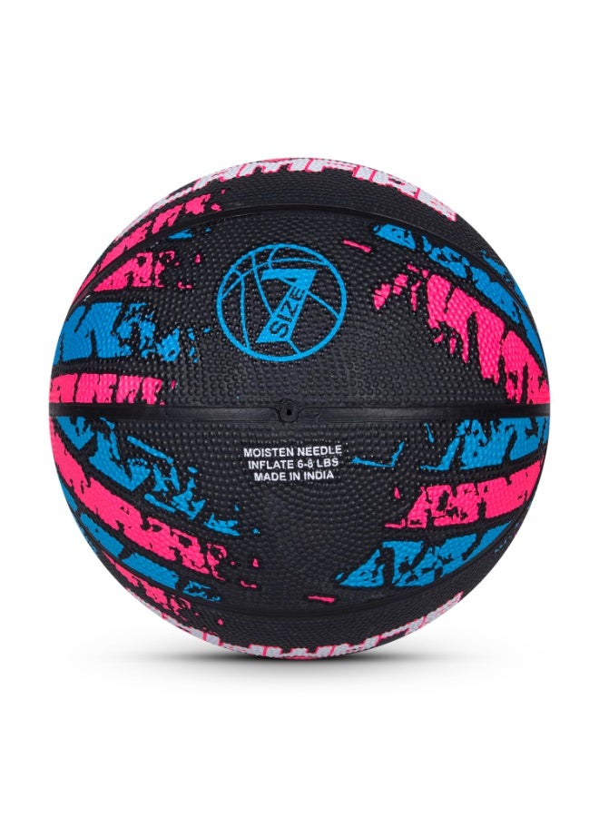 Vector X Slamfire 8 Panel Rubber Moulded Basketball – Size 7, Black, Match & Training Ball for Kids, Youth & Adults, Indoor/Outdoor - Image 2