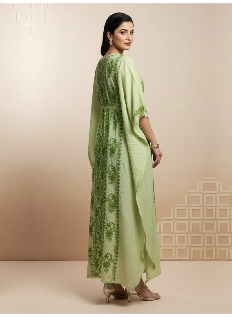 Alaya Hand Embroidered Chikankari Rayon Kaftan-AL3475