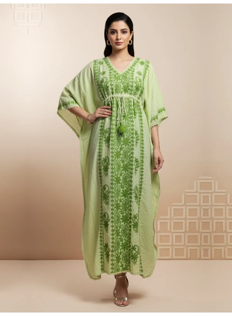 Alaya Hand Embroidered Chikankari Rayon Kaftan-AL3475