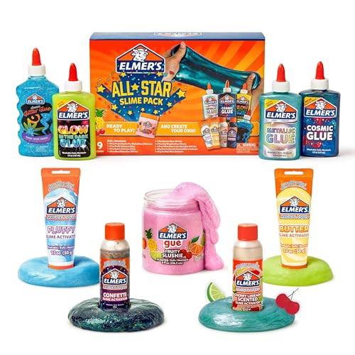 ELMER'S Elmer’s All-Star Slime Kit Includes Liquid Glue Activator and Premade Slime 9 Count - Image 1
