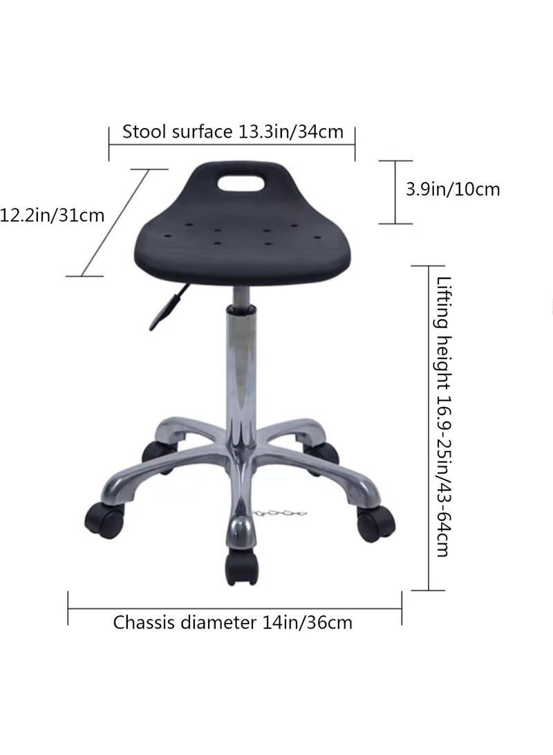 كرسي متحرك مضاد للكهرباء الساكنة للخدمة الشاقة – كرسي دوّار قابل لتعديل الارتفاع مع عجلات للصالونات، السبا، الاستخدام الطبي، الجرافيك، المساج والتجميل - Image 2
